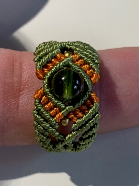 Handmade ring in durable cotton and AAA beads – Size choice, careful and custom finishes by Créatipik (Fr.) 🧵