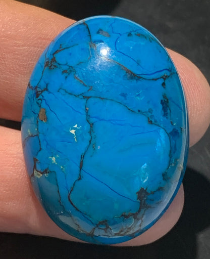 Turquoise D'Iran teintée, cabochon de forme ovale de 40 mm x 30 x 11 - 17,8 gr. - Parfait en bijouterie, collection, exposition...