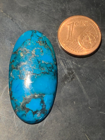 Turquoise D'Iran teintée, cabochon de forme ovale de 34 mm x 17 x 6 - 5 gr. - Parfait en bijouterie, collection, exposition...