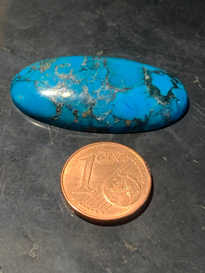 Turquoise D'Iran teintée, cabochon de forme ovale de 34 mm x 17 x 6 - 5 gr. - Parfait en bijouterie, collection, exposition...