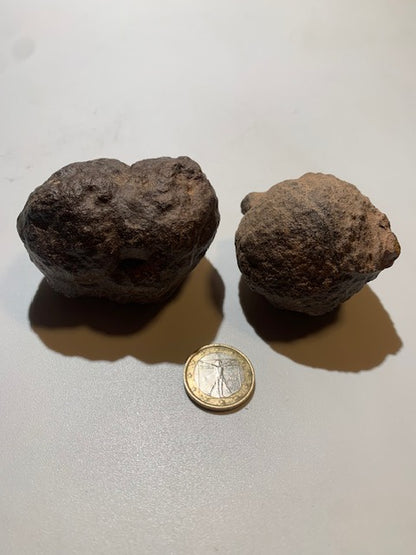Boules de Moqui ou Pierres des Chamans - Paire unique de Ø 60 mm  – 383,7 g (les deux)