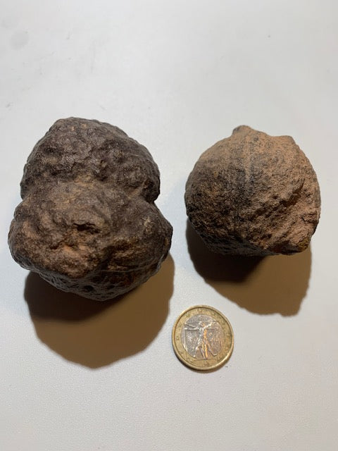Boules de Moqui ou Pierres des Chamans - Paire unique de Ø 60 mm  – 383,7 g (les deux)