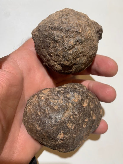 Boules de Moqui ou Pierres des Chamans - Paire unique de Ø 60 mm  – 383,7 g (les deux)