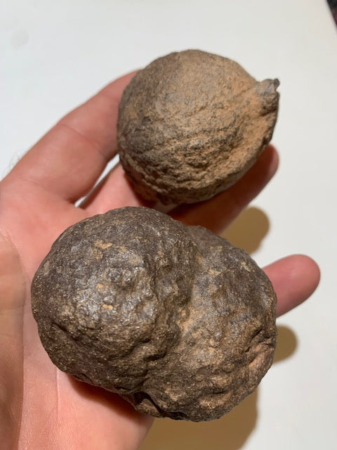 Boules de Moqui ou Pierres des Chamans - Paire unique de Ø 60 mm  – 383,7 g (les deux)