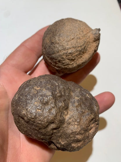 Boules de Moqui ou Pierres des Chamans - Paire unique de Ø 60 mm  – 383,7 g (les deux)