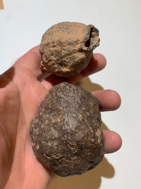 Boules de Moqui ou Pierres des Chamans - Paire unique de Ø 60 mm  – 383,7 g (les deux)