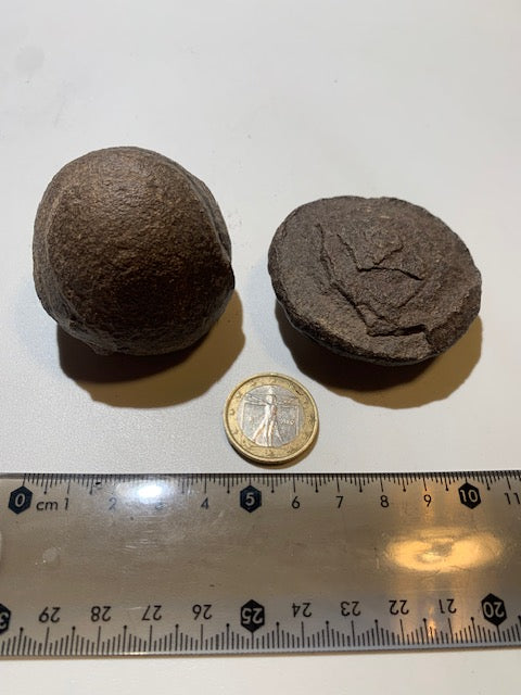 Moqui Balls or Shaman Stones - Single pair of Ø 50 mm – 180.5 g (both)