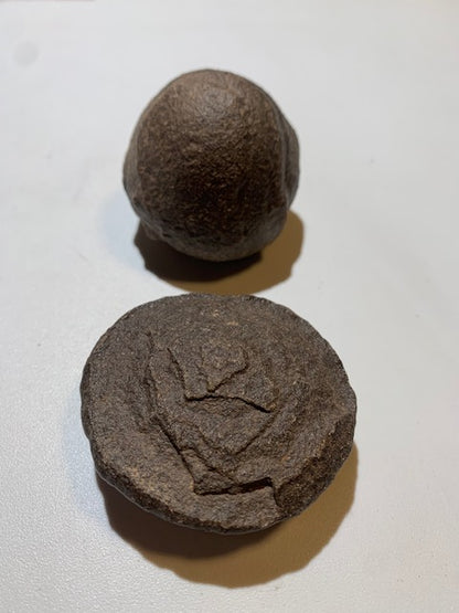 Moqui Balls or Shaman Stones - Single pair of Ø 50 mm – 180.5 g (both)