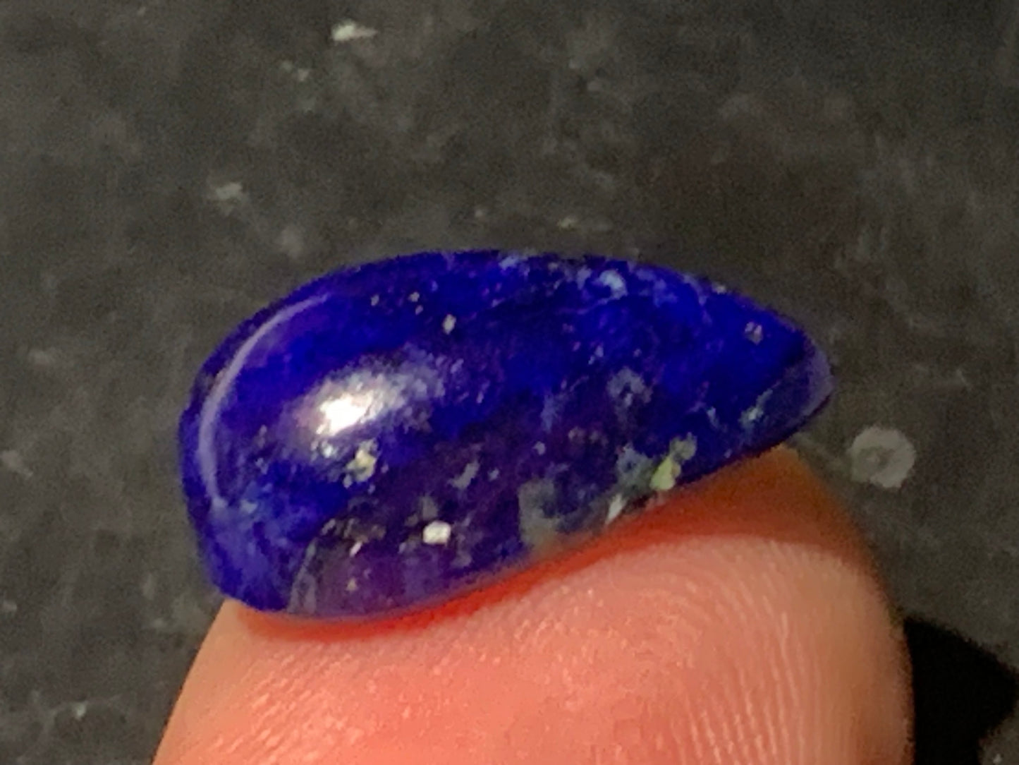 Lapis lazuli, cabochon de 17 mm x 10 x 7 - 9 carats. Parfait en bijouterie, collection ,exposition...