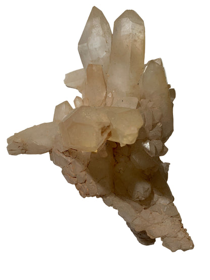 Cristal de roche - Amas de gros cristaux de 4 à 9 cm - 170 L x 130 l x 80 h mm - 541 grammes - Belle pièce !