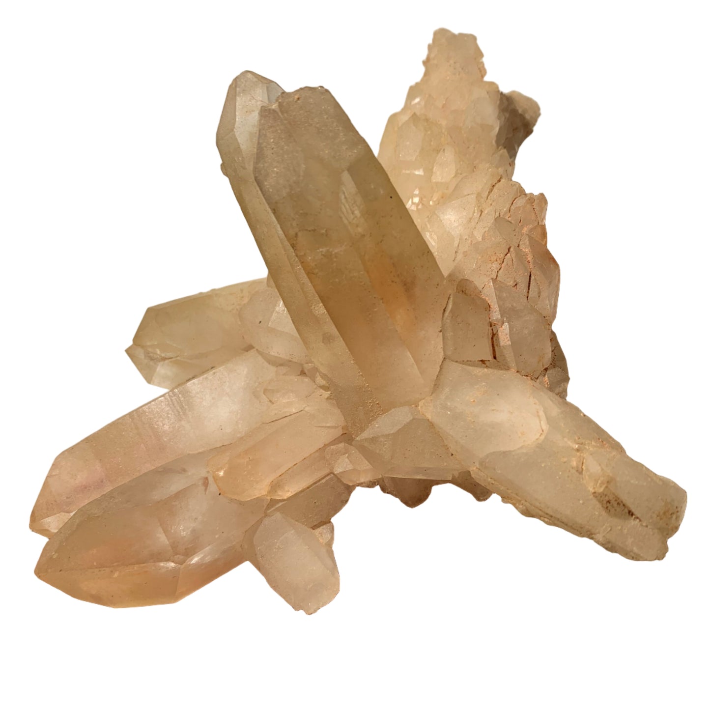 Cristal de roche - Amas de gros cristaux de 4 à 9 cm - 170 L x 130 l x 80 h mm - 541 grammes - Belle pièce !