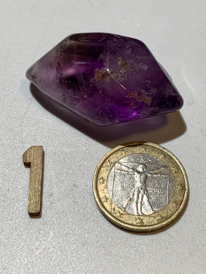 Améthyste – Pierres roulées à l'unité - ± 40 x 20 x 20 mm environ – De 11 à 28 g - parfait pour mettre dans les poches !
