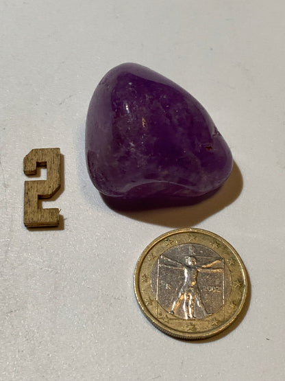Améthyste – Pierres roulées à l'unité - ± 40 x 20 x 20 mm environ – De 11 à 28 g - parfait pour mettre dans les poches !
