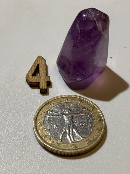 Améthyste – Pierres roulées à l'unité - ± 40 x 20 x 20 mm environ – De 11 à 28 g - parfait pour mettre dans les poches !