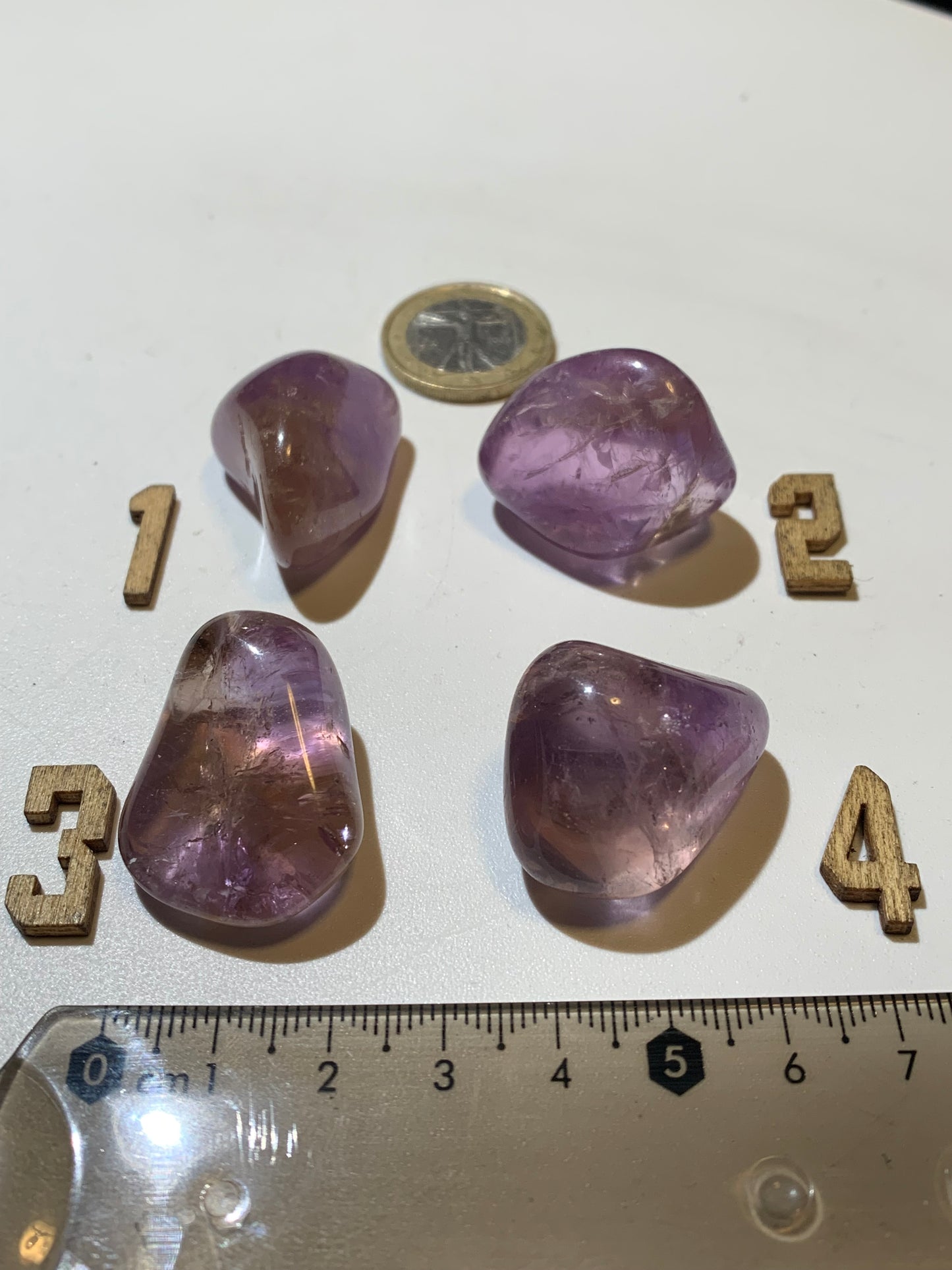 Amétrine – Pierres roulées à l'unité - ± 30 x 20 x 20 mm environ – De 14 à 16 g - parfait pour mettre dans les poches !