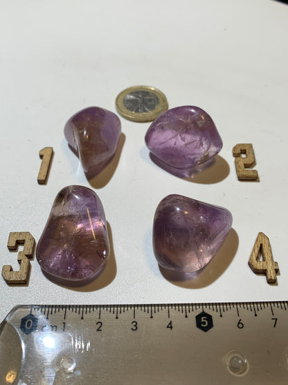 Amétrine – Pierres roulées à l'unité - ± 30 x 20 x 20 mm environ – De 14 à 16 g - parfait pour mettre dans les poches !