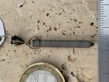 Tourmaline melon d'eau ! Pièce en Argent fait par Gem & Zen de 38mm de hauteur x4 de largeur x4. Vendu avec cordon réglable de couleur noire !