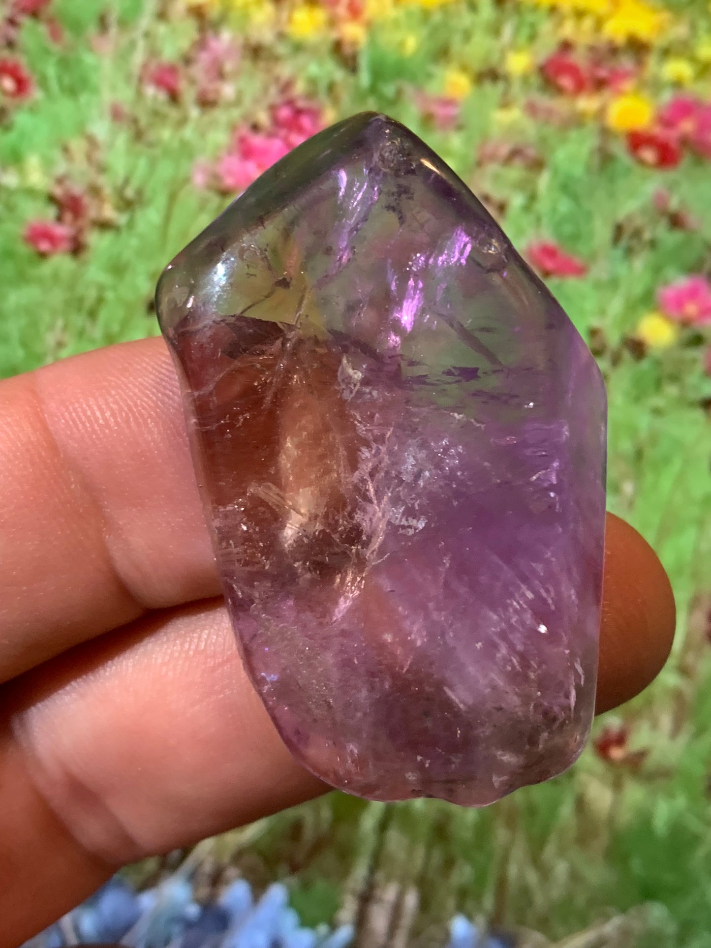 Amétrine – Pierre roulée de ± 50 x 30 x 11 mm environ – De 19,9 g - parfait pour mettre dans les poches !