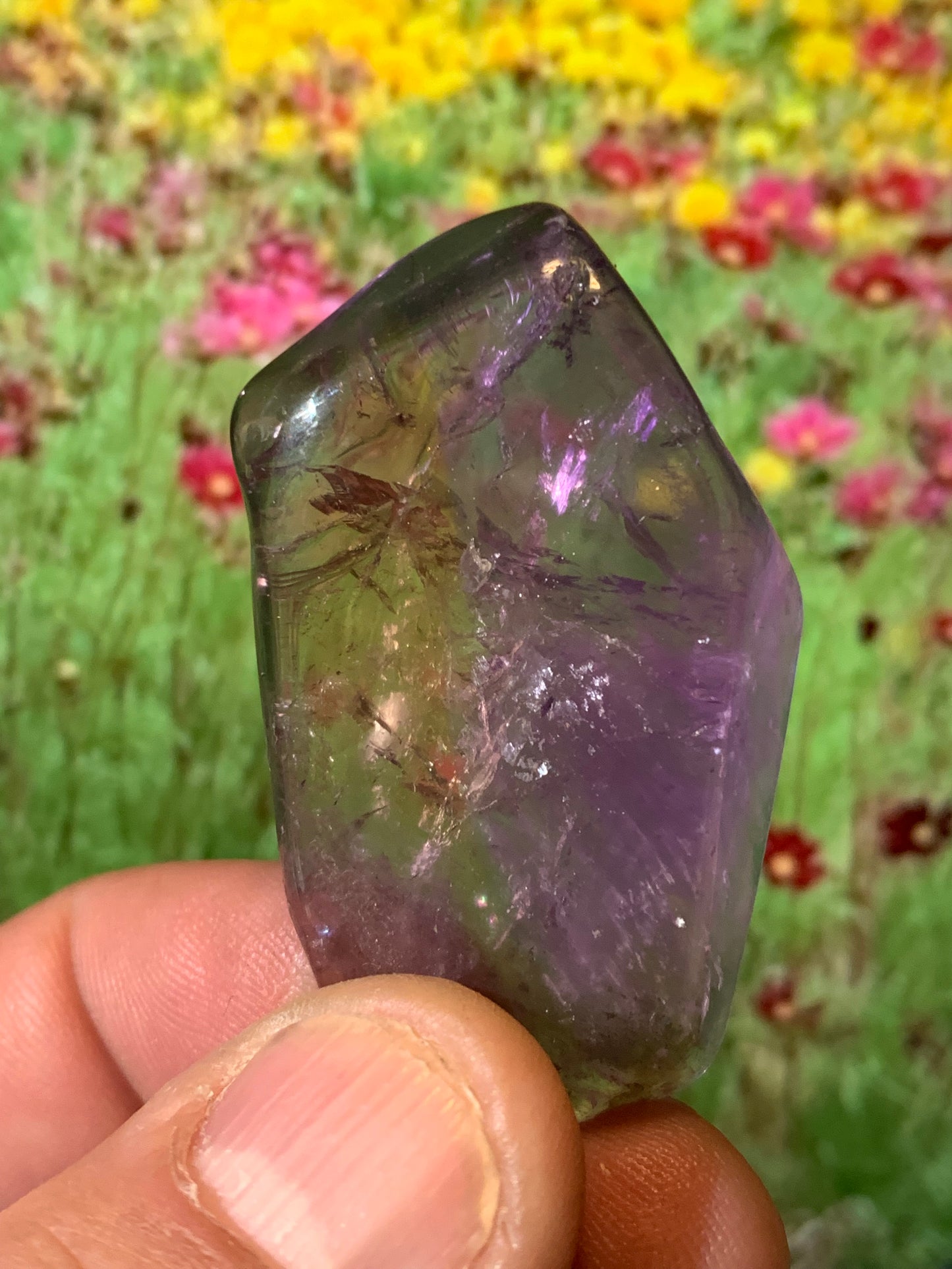 Amétrine – Pierre roulée de ± 50 x 30 x 11 mm environ – De 19,9 g - parfait pour mettre dans les poches !