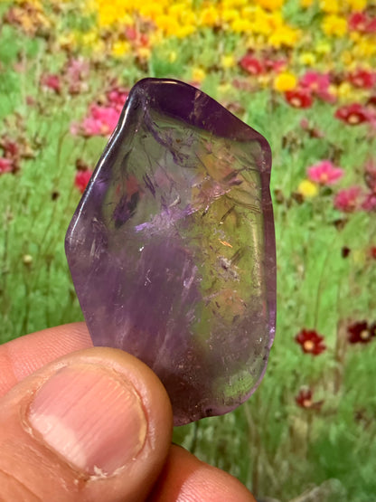 Amétrine – Pierre roulée de ± 50 x 30 x 11 mm environ – De 19,9 g - parfait pour mettre dans les poches !
