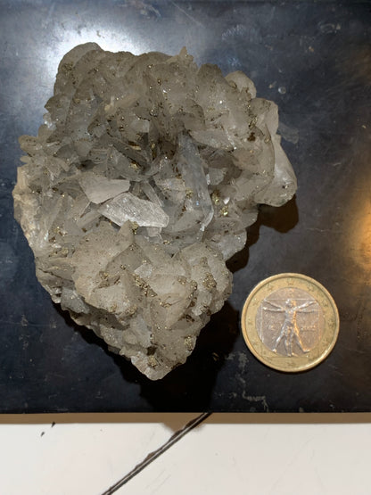 Baryte/ Barytine avec galène et chalcopyrite (France) - Superbe spécimen brut de 78 mm x 64 x 42 - 148 gr. !