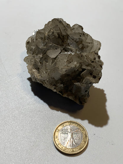 Baryte/ Barytine avec galène et chalcopyrite (France) - Superbe spécimen brut de 78 mm x 64 x 42 - 148 gr. !