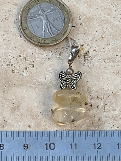 Citrine, pendentif en Argent de 35 mm de hauteur x15 de largeur x 10 d'épaisseur. Vendu avec cordon réglable !