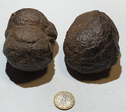 Boules de Moqui ou Pierres des Chamans - Paire unique de Ø 80 mm  – 601,5 g (les deux) – Pierre rare et exceptionnelle !