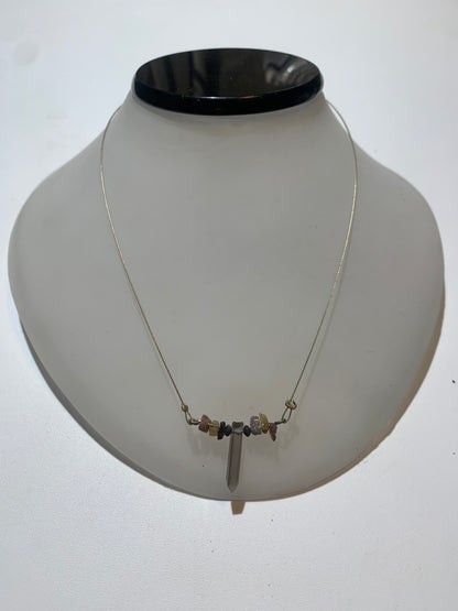 Pendentif/ Collier créé par Zen Curiosity, Tourmaline Elbaïte - Longueur 44 cm - 3 finitions au choix