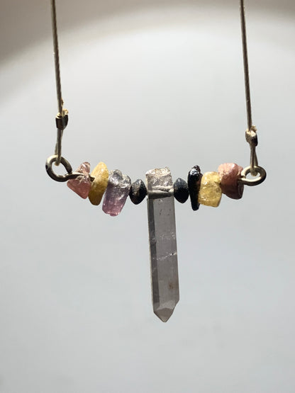 Pendentif/ Collier créé par Zen Curiosity, Tourmaline Elbaïte - Longueur 44 cm - 3 finitions au choix