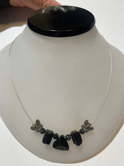 Pendentif/ Collier créé par Zen Curiosity, Tourmaline Noire - Longueur 44 cm - 3 finitions au choix