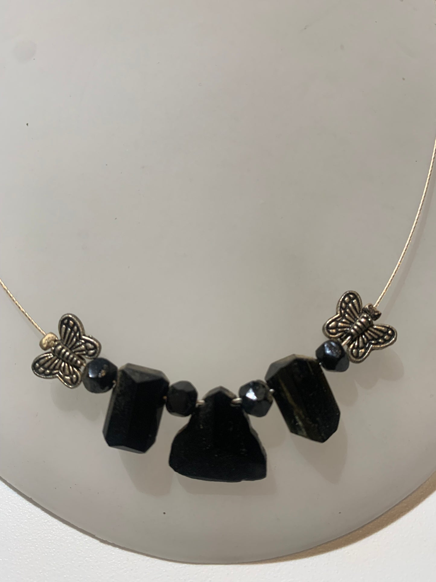Pendentif/ Collier créé par Zen Curiosity, Tourmaline Noire - Longueur 44 cm - 3 finitions au choix