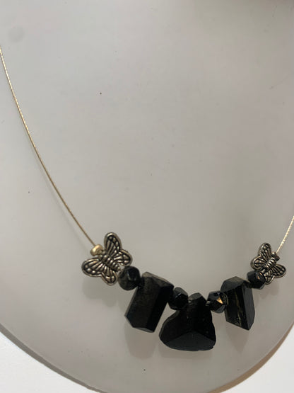 Pendentif/ Collier créé par Zen Curiosity, Tourmaline Noire - Longueur 44 cm - 3 finitions au choix