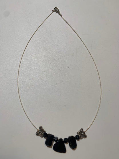 Pendentif/ Collier créé par Zen Curiosity, Tourmaline Noire - Longueur 44 cm - 3 finitions au choix