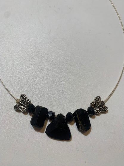 Pendentif/ Collier créé par Zen Curiosity, Tourmaline Noire - Longueur 44 cm - 3 finitions au choix