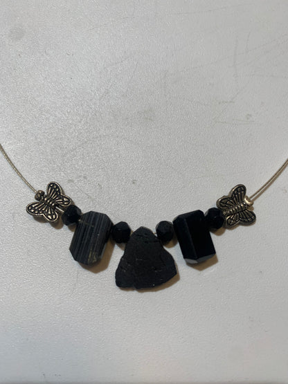 Pendentif/ Collier créé par Zen Curiosity, Tourmaline Noire - Longueur 44 cm - 3 finitions au choix
