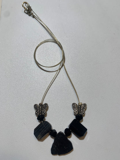 Pendentif/ Collier créé par Zen Curiosity, Tourmaline Noire - Longueur 44 cm - 3 finitions au choix
