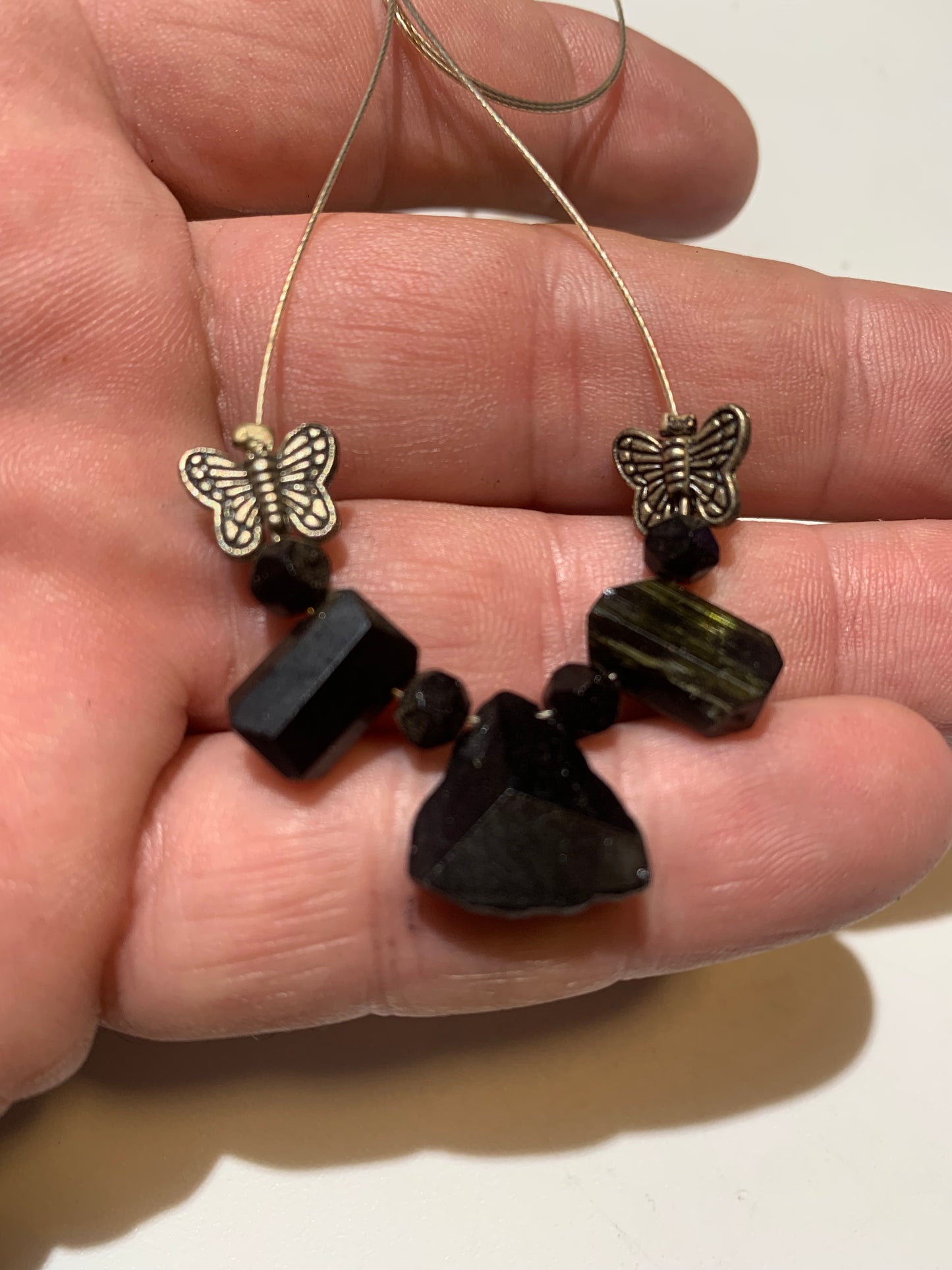 Pendentif/ Collier créé par Zen Curiosity, Tourmaline Noire - Longueur 44 cm - 3 finitions au choix