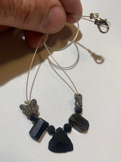 Pendentif/ Collier créé par Zen Curiosity, Tourmaline Noire - Longueur 44 cm - 3 finitions au choix