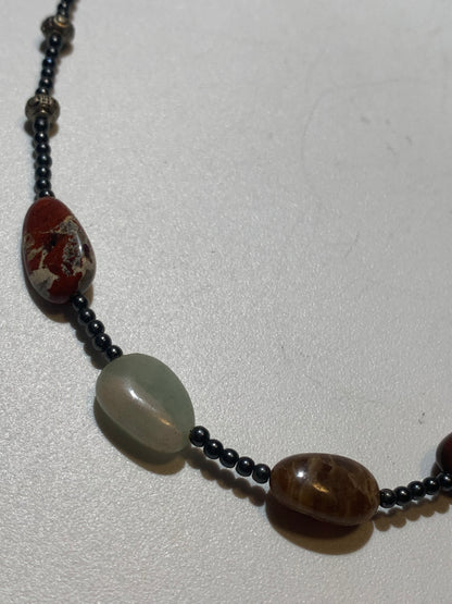 Collier créé par Zen Curiosity – Agate et hématite, perles gros grains et rondes - Longueur 44 cm - 3 finitions au choix