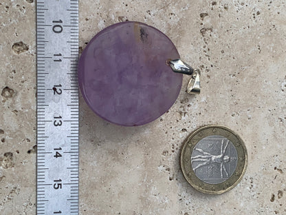 Améthyste, pendentif de 45mm de ht x 32 de largeur x 9 d'épaisseur. Vendu avec cordon réglable de couleur noire offert ! (Copie)