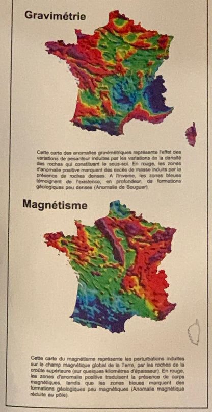 Carte géologique de la France par le BRGM - 1 : 1 000 000 éme avec guide d'explication - 1 x 1,50 m