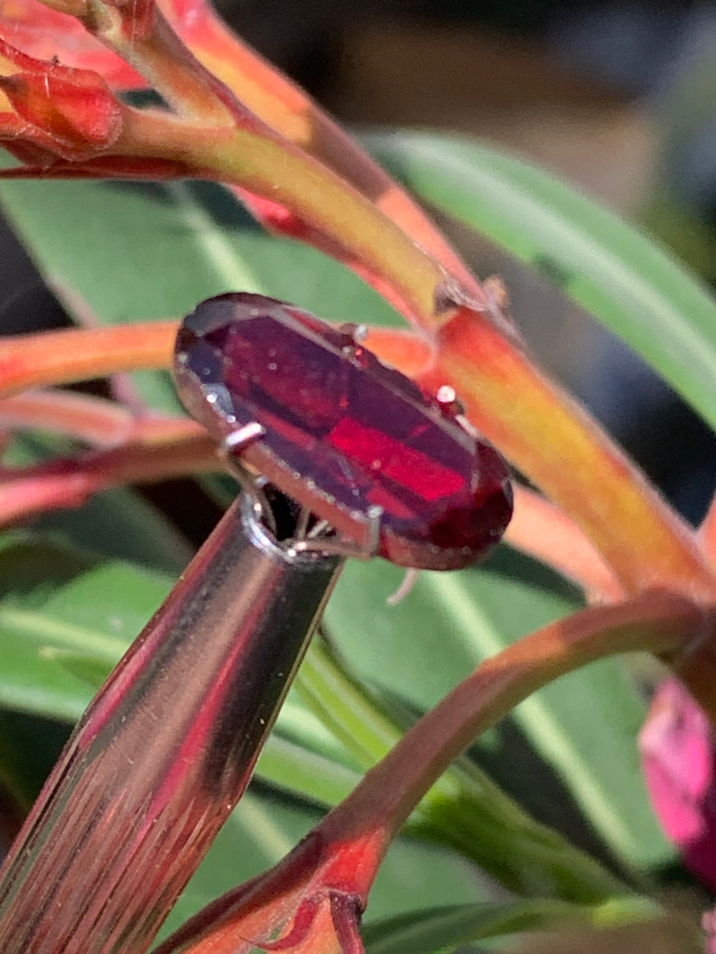 Grenat Almandin, pierre taillée de 14mm x7 x5 - 4 carats. Parfait en bijouterie, collection ,exposition...