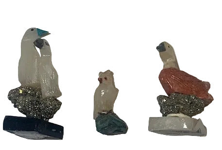 Sélection de jolies petites statuettes d'oiseaux en pierres 🦢 Au choix : cygne -perroquet - canard... fait main, très belles finitions !