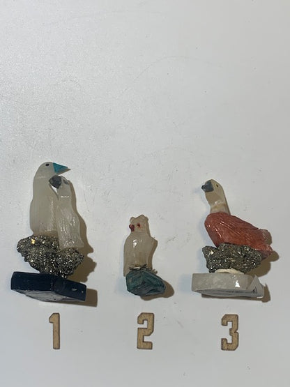 Sélection de jolies petites statuettes d'oiseaux en pierres 🦢 Au choix : cygne -perroquet - canard... fait main, très belles finitions !