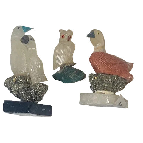 Sélection de jolies petites statuettes d'oiseaux en pierres 🦢 Au choix : cygne -perroquet - canard... fait main, très belles finitions !