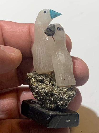 Sélection de jolies petites statuettes d'oiseaux en pierres 🦢 Au choix : cygne -perroquet - canard... fait main, très belles finitions !