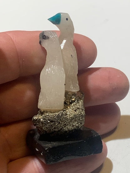 Sélection de jolies petites statuettes d'oiseaux en pierres 🦢 Au choix : cygne -perroquet - canard... fait main, très belles finitions !