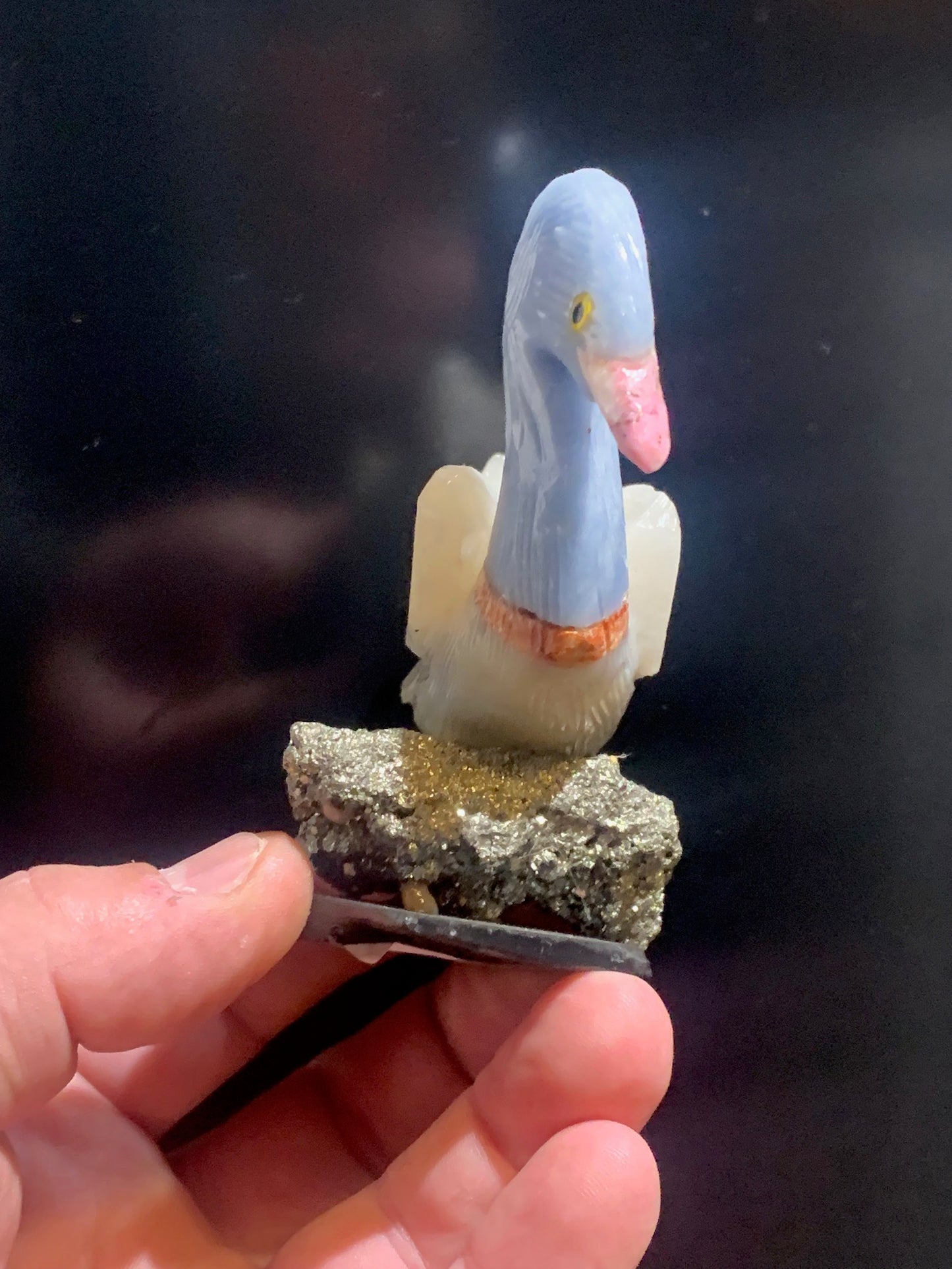 Statuette de Cygne Fait Main – Pièce Artisanale aux Très Belles Finitions, Objet Décoratif Unique et Élégant - 10 x 8 x 5 cm - 250 g