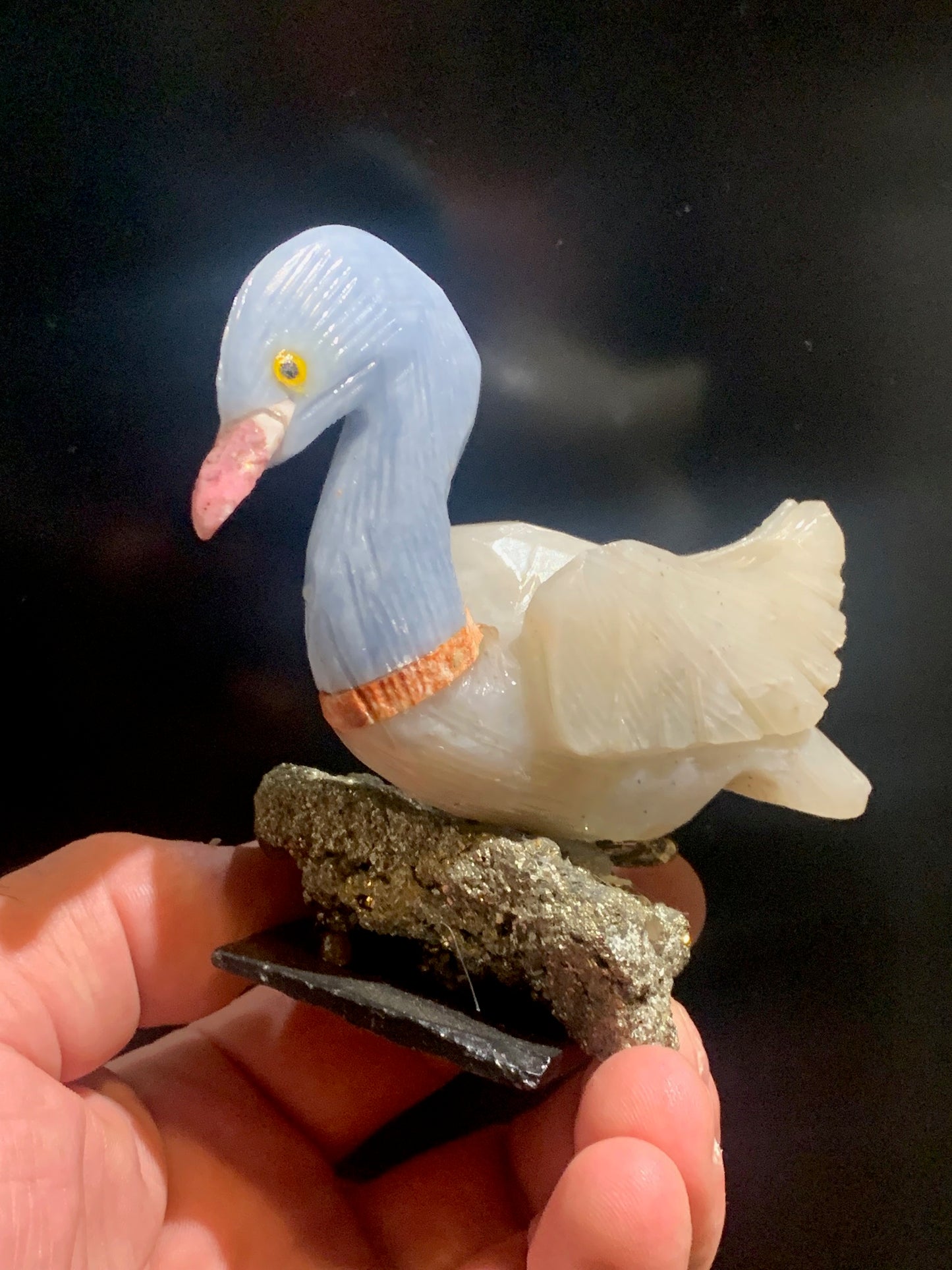 Statuette de Cygne Fait Main – Pièce Artisanale aux Très Belles Finitions, Objet Décoratif Unique et Élégant - 10 x 8 x 5 cm - 250 g